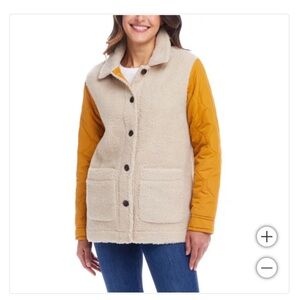 NWT, (Original waterproof, vintage )Women's Cream and Yellow Jacket size L
